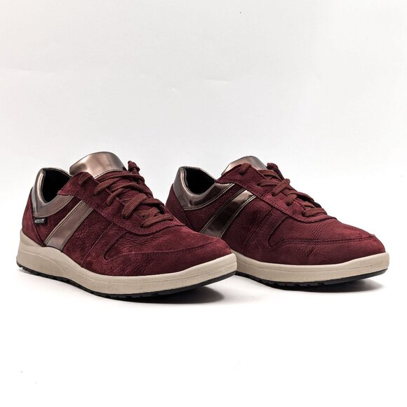 Mephisto Women Lace-up Wine Suede Low Top Sneakers size 7.5